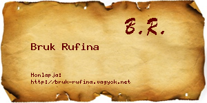 Bruk Rufina névjegykártya